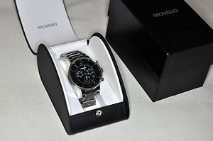 MOVADO SE PILOT BLACK DIAL STAINLESS STEEL MEN'S CHRONOGRAPH WATCH 41MM