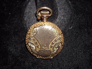 396 14k Y G 1903 American Waltham hunter case packet watch 14k chain  22.5 grams