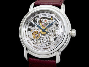 Auth HERMES Sezamu Skeleton SM1.710 SS Auto Men's Watch(S A48160)