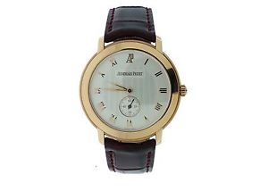 Mens Audemars Piguet Jule Audemars 18k Rose Gold Watch W/ Skeleton Back
