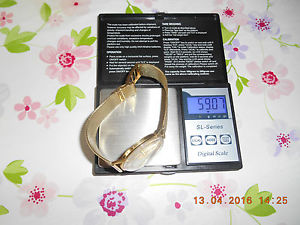 Bergana Herren Armbanduhr Massiv Gold 585 14 Karat Gehäuse und Armband 59,7 gram