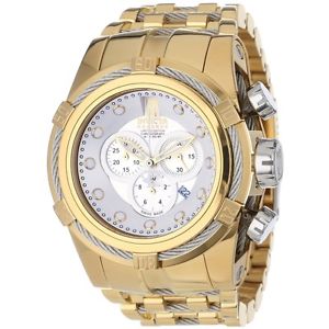 Invicta Jason Taylor Chronograph Silver Dial 18Kt Gold-Plated Men's Watch 12953