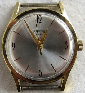 vintage gilded luxury men's watch VOSTOK 18 jewels USSR Russia