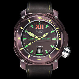 Visconti Abyssus Full-Dive 1000M. Purple Wristwatch