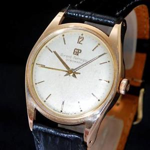 GENUINE GIRARD PERREGAUX GYROMATIC 18K SOLID GOLD FACTORY DIAL VINTAGE MEN WATCH