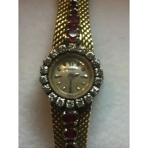 OROLOGIO IN ORO 18 KT Jaeger LeCoultre DIAMANTI E RUBINI