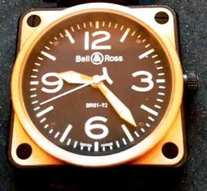 BELL & ROSS Aviation 18K Rose Gold PVD Automatic Mens Watch BR01-92