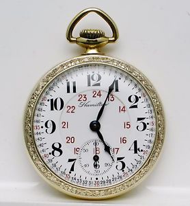 1921 Hamilton 950 Lever Set 23-jwl Railroad Pocket Watch, 16s, Excellent
