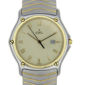 Mens Stainless Steel Gold Wave Quartz 183903 Classic Dress Watch