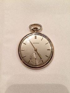 MOVADO 1950's Solid 14k Gold Case Personal Pocket Watch of V.A.C. H.F. Leary