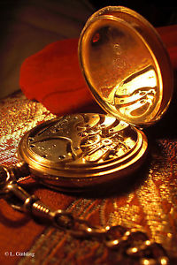 Goldene ALPINA REMONTOIR-TASCHENUHR • Lépine • ~1890 • 3 Deckel • schwere Kette!