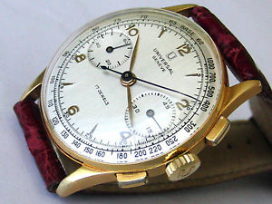 UNIVERSAL GENEVE 18K SOLID GOLD CAL 285 CHRONOGRAPH. LIKE NEW!