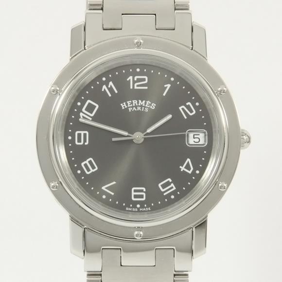 Used[B] Watch Hermes CL6.710 Clipper Quartz Grey Arabic With genuine BOX L6G