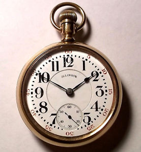 ILLINOIS 24 JEWEL BUNN SPECIAL SIZE 18 POCKET WATCH( RUNS GREAT )SERIAL# 1399243