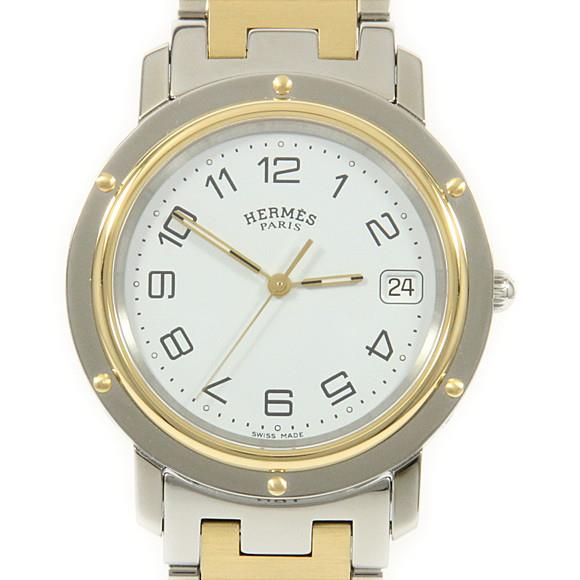 Used[B] Watch Hermes CL6.720 Clipper Combi Quartz White Arabic L8E