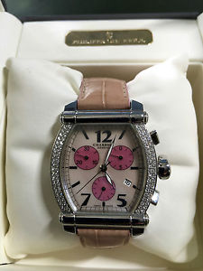 CHARRIOL LADIES COLUMBUS QUARTZ WATCH 060T PINK DIAL DIAMOND BEZEL
