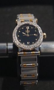 Movado Vizio Diamond Bezel 18Kt Gold & Stainless Steel Womens Watch