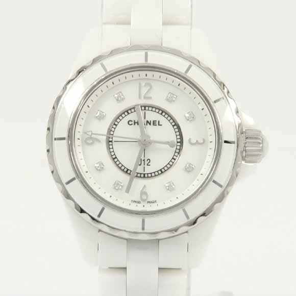 Used[B] Watch Chanel H2570 J12 29mm ceramic Â· 8P Quartz White Shell Diamond H2V