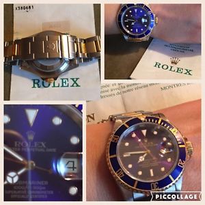 ROLEX  16613 SUBMARINER  ACCIAIO ED ORO BLU DIAL CON GARANZIA