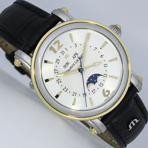 MAURICE LACROIX MASTER PIECE PHASE DE LUNE DAME GOLD/STAHL MONDPHASE 34mm UHR