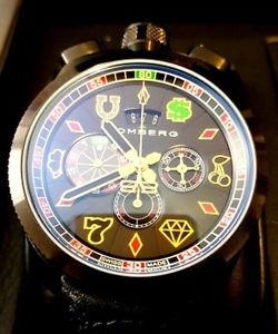 BRAND NEW AUTHENTIC BOMBERG BOLT 68 QUARTZ CHRONO LTD ED GAMBLER VEGAS WATCH