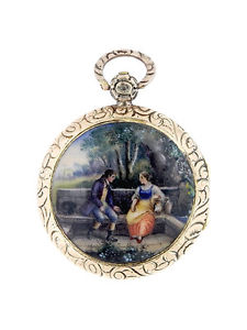14k Yellow Gold & Enamel “Johann Friedrich Vienna” Pocket Watch