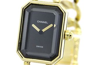 Polished CHANEL Premiere Size Size M 18K Gold Quartz Ladies Watch H0003 BF099717
