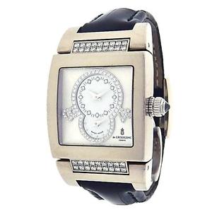 De Grisogono Instrumentino TINO S02 QZ 18K White Gold Diamonds Silver Watch