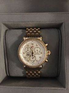 Authentic Michele Cxs 36 Gold Tone Diamond Watch