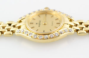 PIERCE QUARTZ 18K YELLOW GOLD 22MM DIAMOND BEZEL WOMEN'S WATCH
