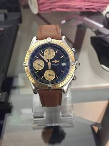 BRETLING CHRONOMAT CHRONOGRAPH 18K GOLD STAINLESS 39MM D13050.1 MENS WATCH SWISS
