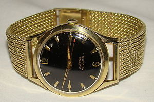 ESTATE EUROPEAN 14K GOLD AUTOMATIC 25 JEWELS MENS WATCH