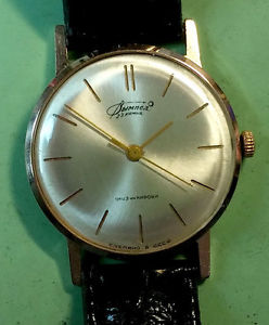 Vympel / Vimpel / Poljot / Luch solid 14k 583 gold Soviet Russian watch 60s USSR