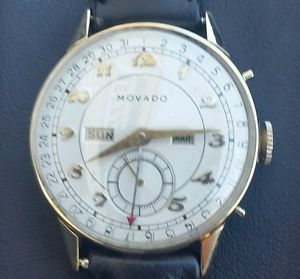 Movado Authentic Watch  Triple Date Calendar. Sapphire Crystal.14kt Yellow Gold!