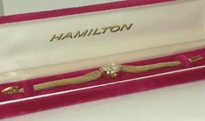 Hamilton Vintage Solid 14K Gold Dress Watch For Women - Super Nice - Signed Box