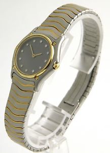 WERT 3.100,- EURO EBEL CLASSIC WAVE STAHL GOLD DIAMANTEN DAMENUHR