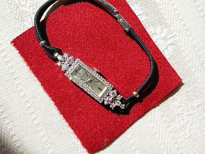 Ladies Art Deco 14k Gold and Diamond Bulova wrist watch