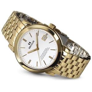 SECULUS MEN'S 9524 39MM GOLD PLATED BRACELET AUTOMATIC WATCH 9524.1.2824 M G W
