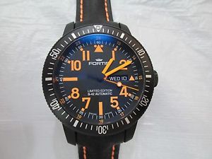 Fortis Limited Edition B-42 Black Mars 500 - Black Dial - Black Leather Strap