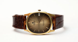 ORIGINAL RARE UNIVERSAL GENEVE GOLDEN SHADOW 18K AUTOMATIC 25J SWISS WATCH