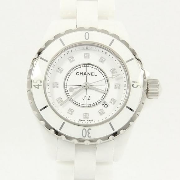 Used[B] Watch Chanel H1628 J12 33mm ceramic 12P Quartz White Diamond Y9G