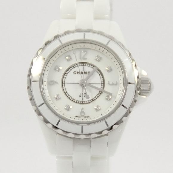 Used[B] Watch Chanel H2570 J12 29mm ceramic 8P Quartz White Shell Diamond U7Q