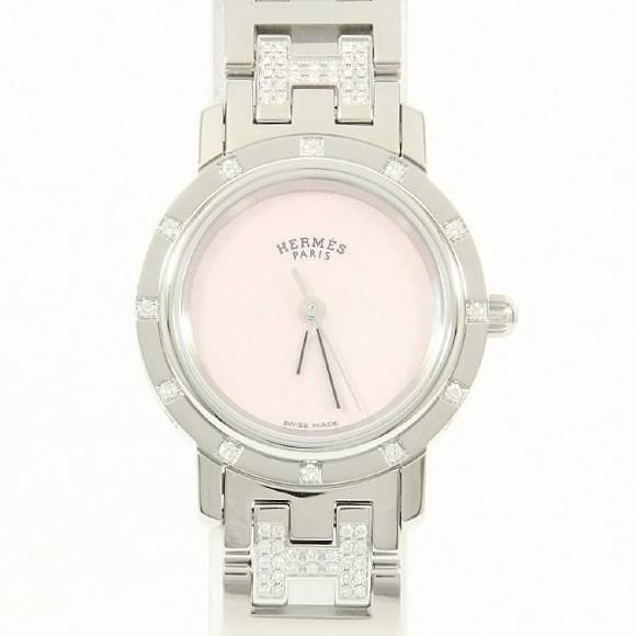Used[B] Watch Hermes CL4.230 Clipper nacres / 12P breath 3HD Quo Pink Shell Q4J