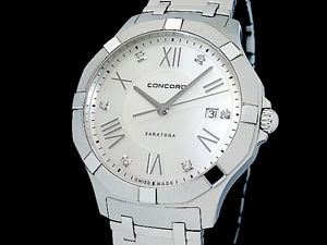Auth CONCORD Saratoga Shell 6P Diamond 02.1.14.1058 Quartz Men's Watch(S A47411)