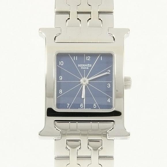Used[B] Watch Hermes HH1.210 H watch Quartz Blue Arabic With genuine BOX D8W