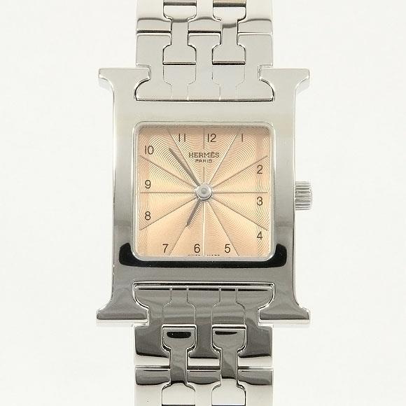 Used[B] Watch Hermes HH1.210 H watch Quartz Pink Arabic With genuine BOX B8N