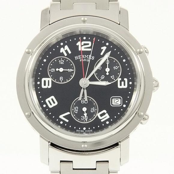 Used[B] Watch Hermes CL1.910 Clipper Chrono Quartz Black Arabic E3Q