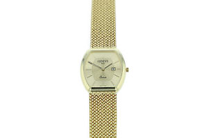 Geneve Golduhren 585 Gold Herrenuhr 14kt. Gelbgold Armbanduhr Italy 2001