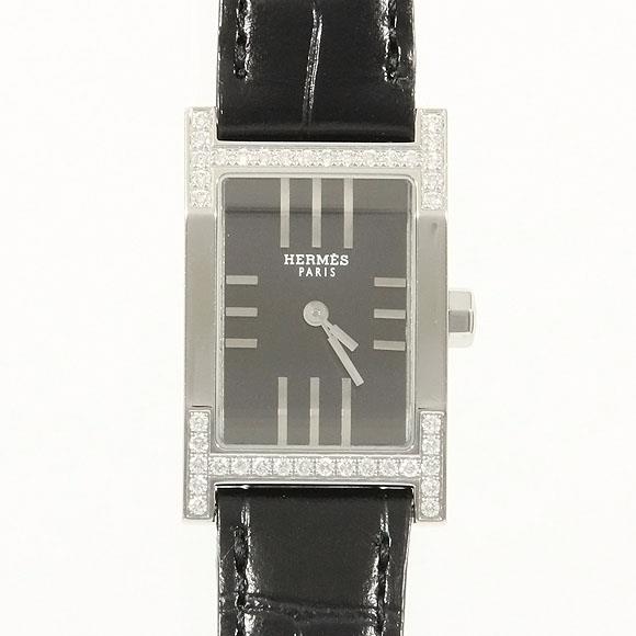 Used[B] Watch Hermes TA1.230 tandem / D Quartz Gray Black With genuine BOX A3O