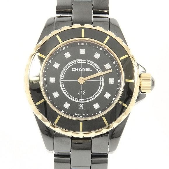 Used[B] Watch Chanel H2543 J12 33mm ceramic / PG 11P Quartz Black Diamond Q3S